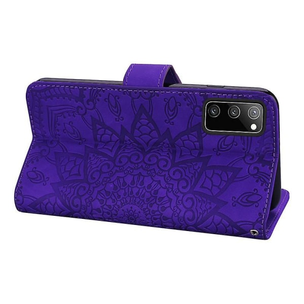 Case för Samsung Galaxy S20 FE Premium PU Läder Flip Cover Mandala Purple