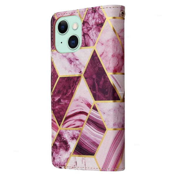 Marble Bronzing Läder Phone case för iPhone 15 Purple