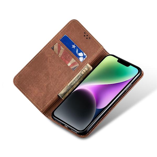 Denim Texture Case för iPhone 15 Plus Brown