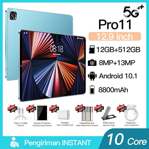 Pro11 12gbram + 512gbrom 12,9 tum Android OS 12.0 Blue