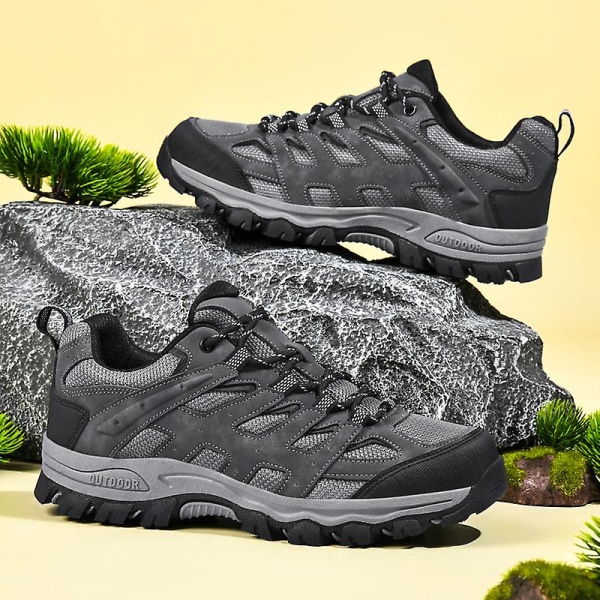 Herr Dam vandringsskor Low-Top Sneakers för Utomhus Trailing Trekking Walking 3D2388 Gray 45