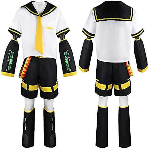 Rin Cosplay Len Cosplay Kostym Miku Cosplay Klänning Uniform Halloween Fest Uniform Full Set 2XL