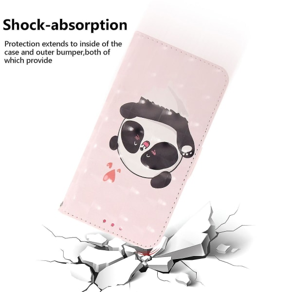 Kompatibel med Samsung Galaxy S23 Plus 5g cover Magnetic 3d Pattern Plånbok Flip Case med rem - Söt Panda null none