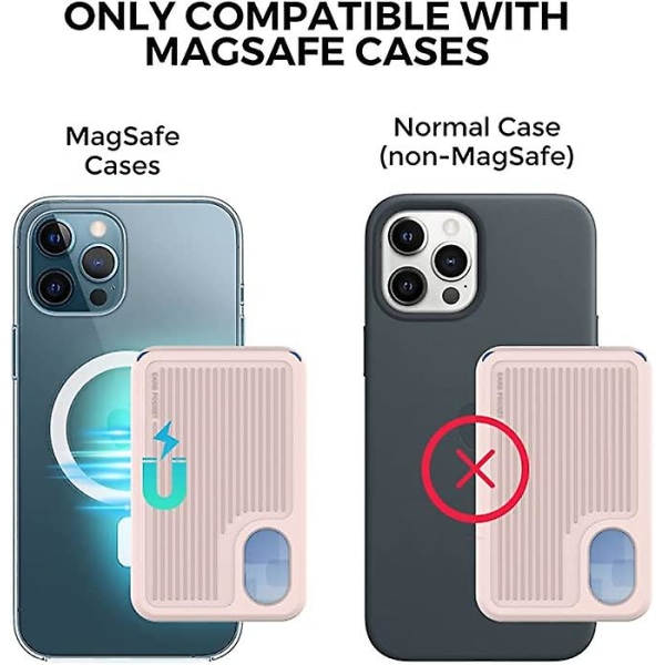 Korthållare för baksidan av telefonen för Magsafe Strong Magnetic [rfid Shielding] Silikonplånbok kompatibel med Iphone 14/ pro Max/mini pink