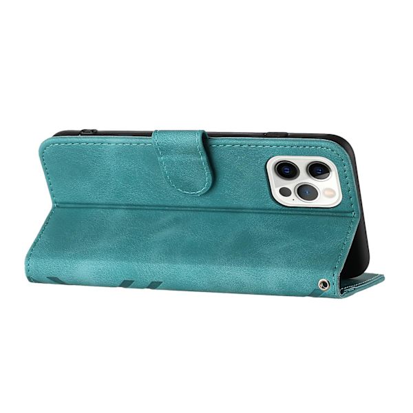 Line Pattern PU case för iPhone 15 Pro Light blue