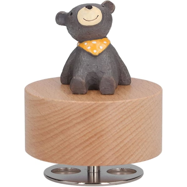 Träspeldosa Djurmusikdosa Födelsedag för flickor Pojkar (björn) Bear