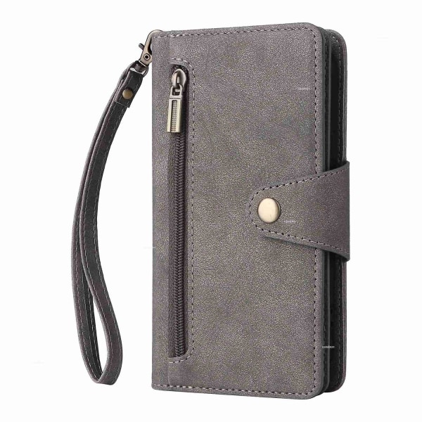 Phone case i läder för iPhone 15 Grey