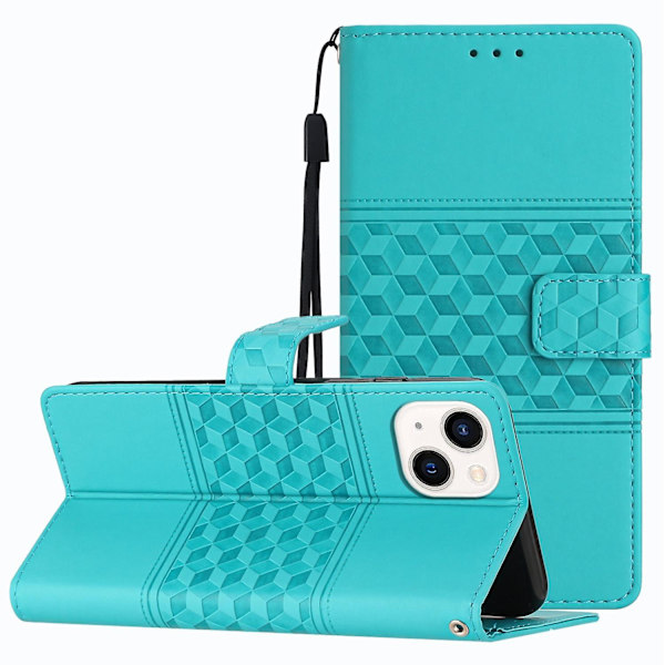 Diamantpräglat case för iPhone 15 Plus Blue