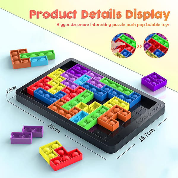 2 i 1 Bubble Jigsaw Pussel Brädspel Barn Ångest Relief Fidget Sensoriska leksaker null none