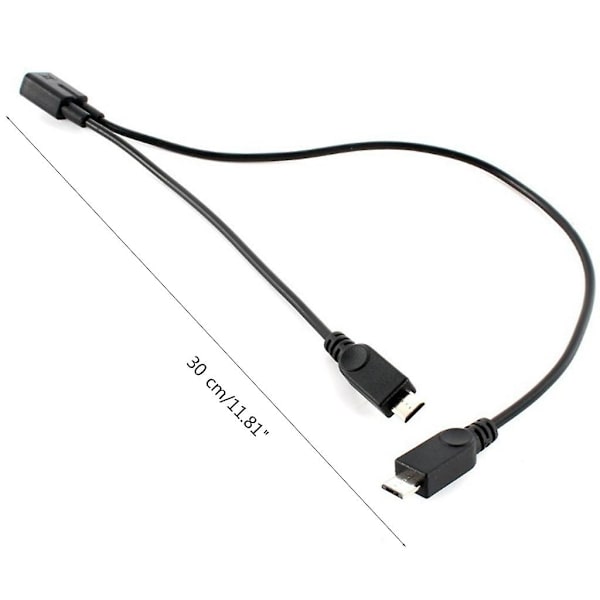 Micro USB hona till micro USB hane splitterkabel Dataöverföring 30 cm lång null none