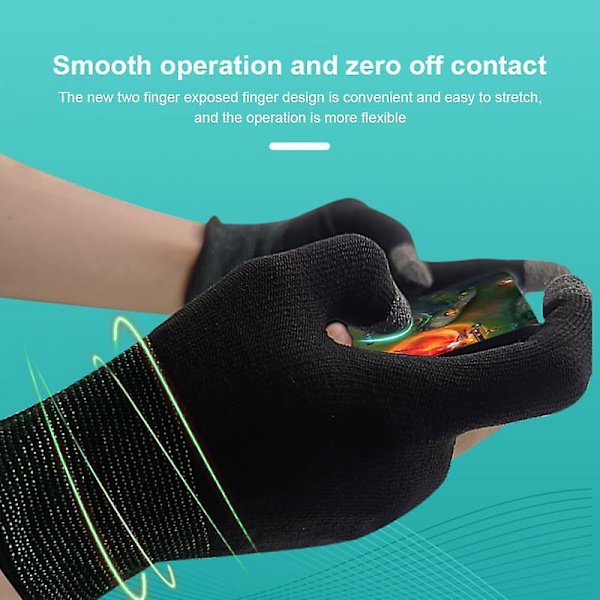 1 par fingerhandskar för spel Pubg Mobile Set Svettsäker Repfri color2 none