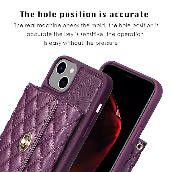 Plånbok Case För iPhone 15 Plus Dark purple