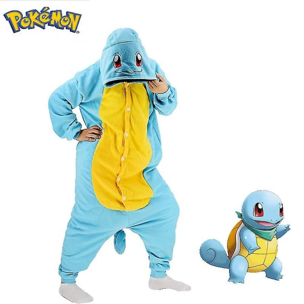 Onesie Squirtle Cosplay Kostym Pyjamas Jul Ett stycke Kigurumi Helkropp Pijama Anime Sovkläder Nyårspresent Squirtle pajamas XL