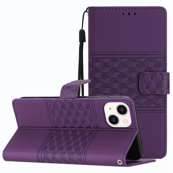 Diamantpräglat case för iPhone 15 Purple