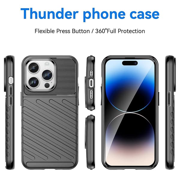 Thunderbolt TPU- case för iPhone 15 Pro Max Black