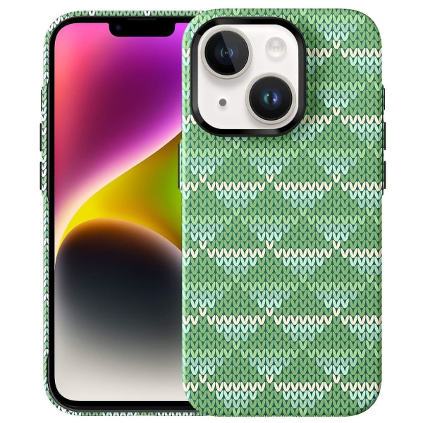 Textile Texture Matt Case för iPhone 15 Light green