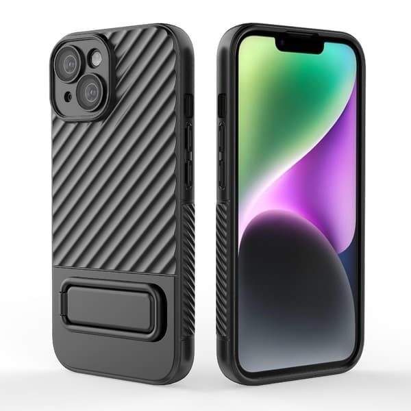 Wavy Texture TPU- case för iPhone 15 Black