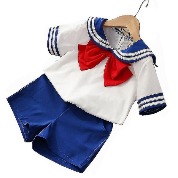 90-130 cm Barn Pojkar Flickor Sailor Moon Cosplay Kostymer Japansk stil Kawaii Söt Primary School Uniform Kör Danskläder Boy set 130cm height