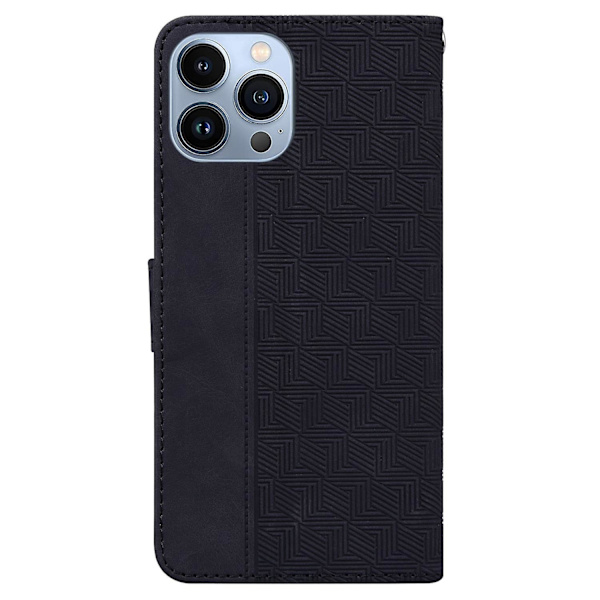 Geometriskt präglat case för iPhone 15 Pro Black