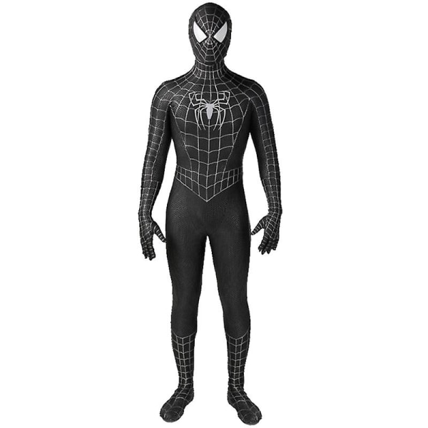 Tobey Maguire Spiderman Kostym Svart/röd Raimi Spider Man Cosplay Superhjälte Zentai Kostym Halloween Kostymer För Vuxna/barn 160 black