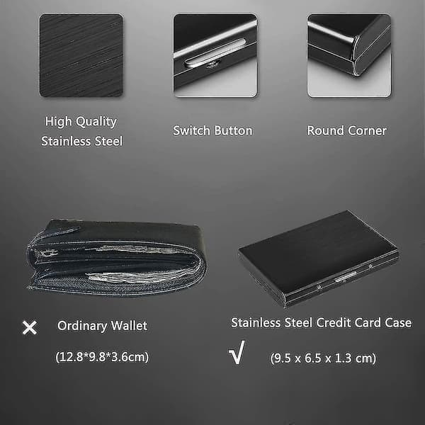 2st Rfid Blocking Wallet - Kreditkortshållare Plånbok för 6 kreditkort Ea null none