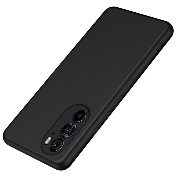 För Motorola Edge X30/30 Pro (Motorola Edge+ (2022)) Gummerat cover med fiberfoder 2,2 mm T Black