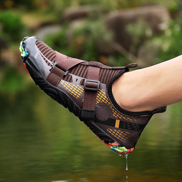 Herr Damvattenskor Strandpoolskor Quick-Dry Yoga Sportskor FF2106 Brown 44