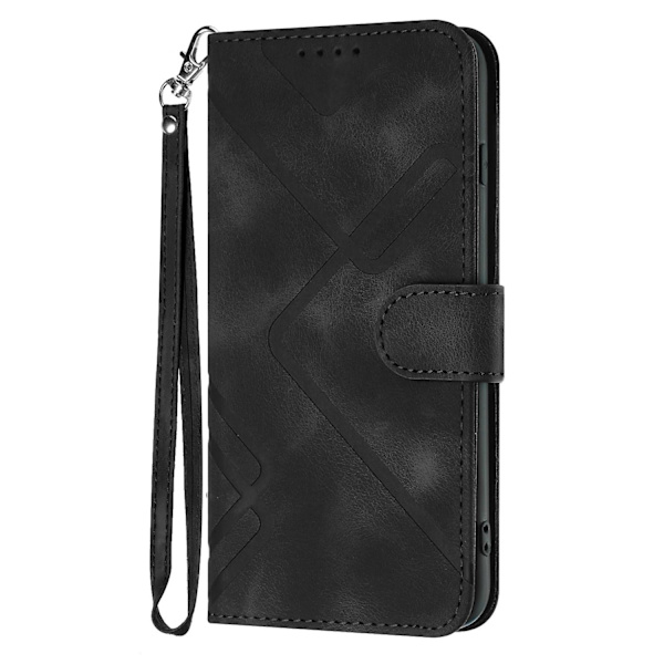 Line Pattern PU case för iPhone 15 Pro Black