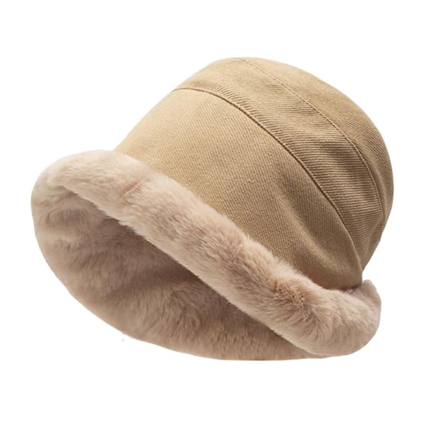 Vinter Dammode Hattar Snygga fleecefoder Ull Fiskarmössa All Match Vinter Höst Basin Hattar Khaki