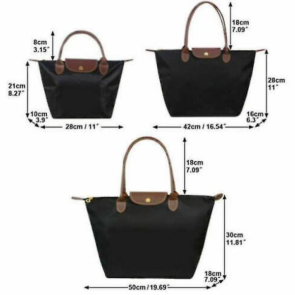 Axelväskor för kvinnor Le Pliage Tygväska Stor Nylon Damhandväska Utmärkt Grey Medium
