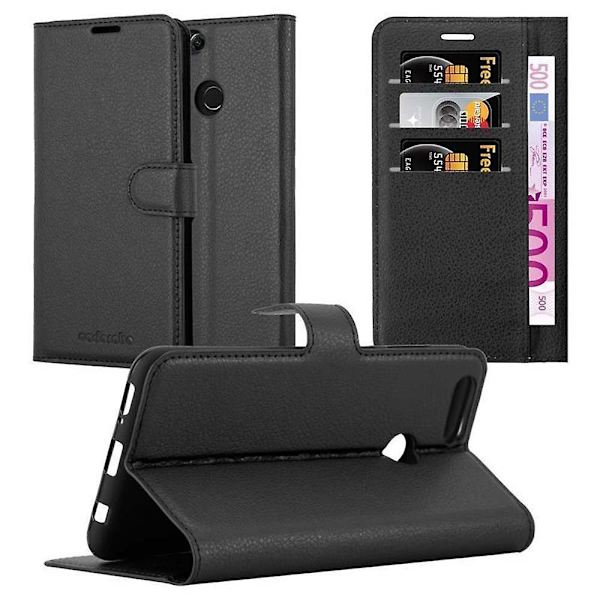 Honor 7X Sleeve Cover Case Case - med kortplatser och stativfunktion PHANTOM BLACK 7X