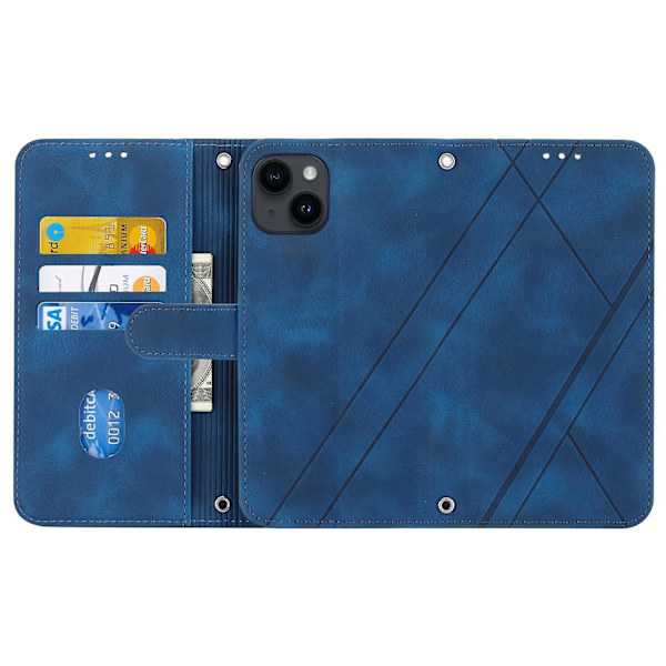 Case med präglat linje för iPhone 15 Plus Blue