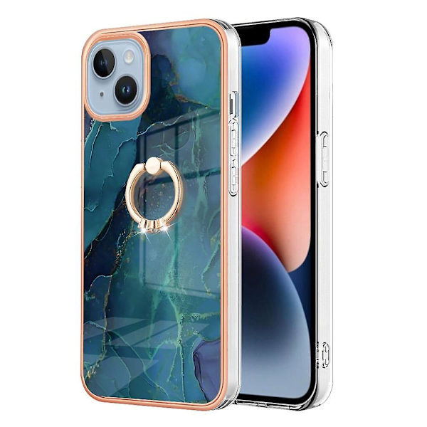 Marble IMD TPU- case för iPhone 15 Plus Green