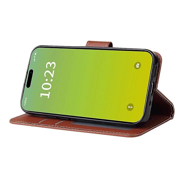 Phone case i läder för iPhone 15 Brown