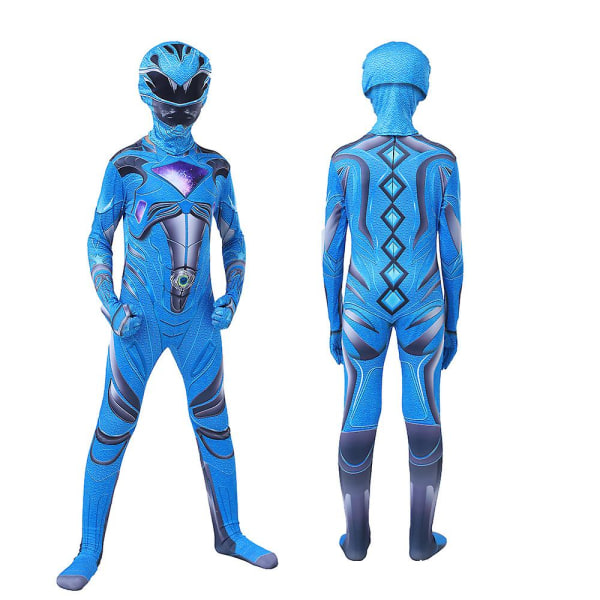 Power Rangers Body Suit Barn Cosplay Jumpsuit Party Fancy Suit Blue Kid 150