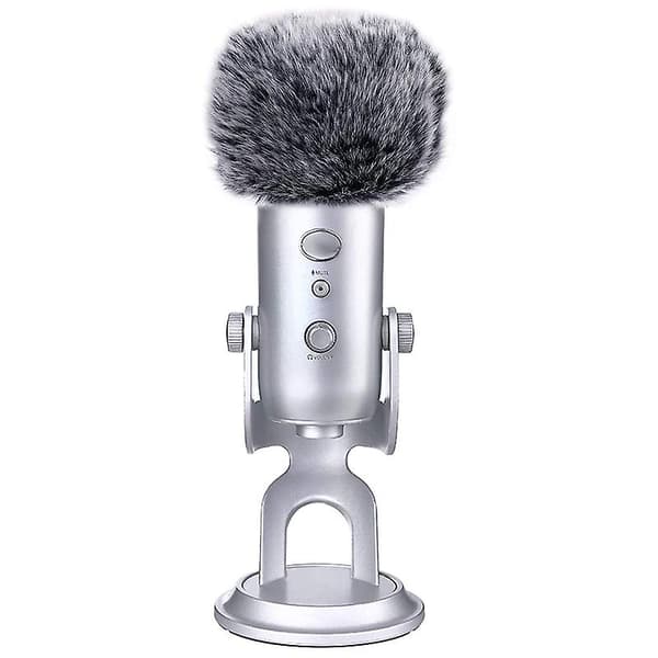 Furry Windshield Skummikrofon Vindruta-för Blue Yeti, Blue Yeti Pro USB Microphone Windshield black  gray none