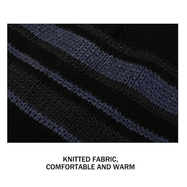 Stripes Ull Stickad Slouchy Beanie Hat Fast Rebound Tyg Vinter Hattar Perfekt semesterpresent till pappa pojkvän Blue