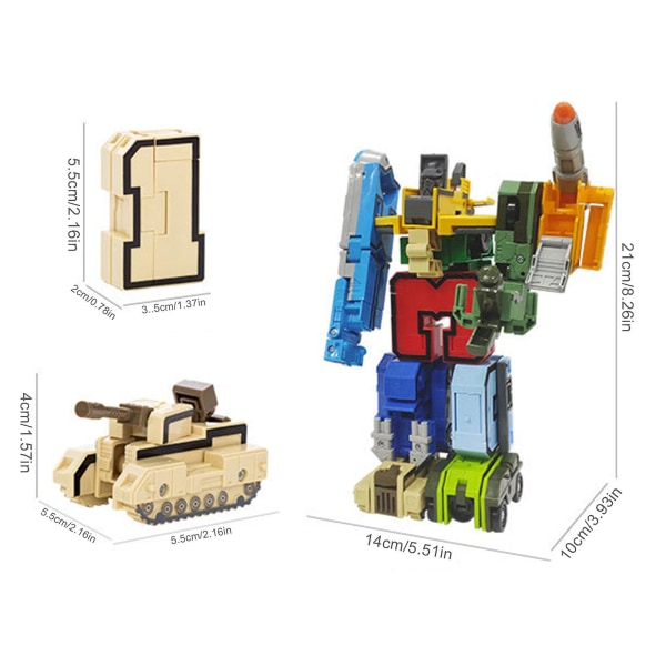Goody 2806a Ny Goody Digital Deformation Robot King Kong Letter Deformation Montering Byggstenar Utbildningsleksaker för barn 10 Numbe null none