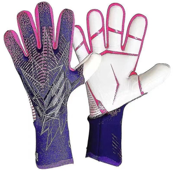 Professionella silikongummi Vattentäta halkfria handskar Latex Vuxna Barn Fotboll Målvaktshandskar-sswyv purple 7