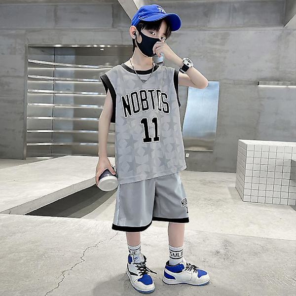 Barn Basket Set med 2, Basket Linne och Shorts Set grey 120
