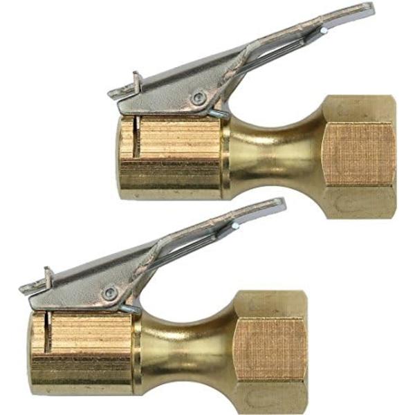 EPAuto 2-pack öppet flöde rakt låsbar luftchuck med klämma för däckpump Closed - 2PK