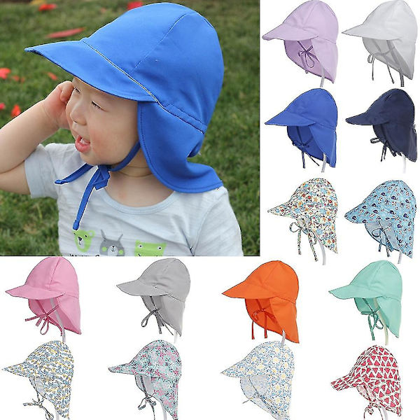 Sommar Solhatt Hals Cover Beach Flap Cap Andas För Barn Pojke Flicka Grey S