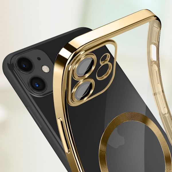 MagSafe Case för iPhone 11 Silikonkameraskydd Chrome Gold null none