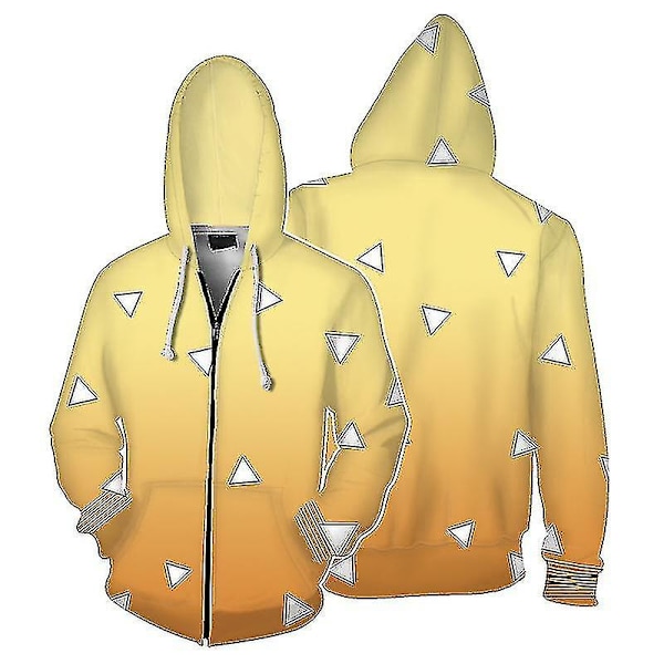 Barn Anime Demon Slayer Hoodie Vuxen Tanjirou Nezuko tröja Agatsuma Zenitsu M