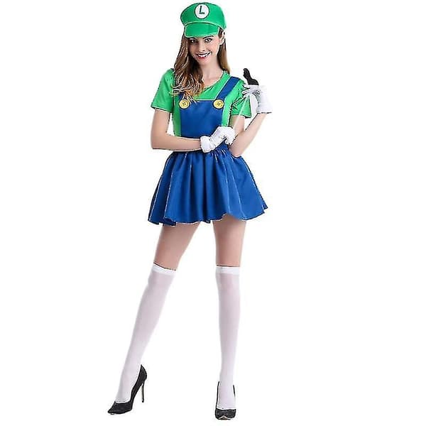 Mario och Luigi kostym för kvinnor green S