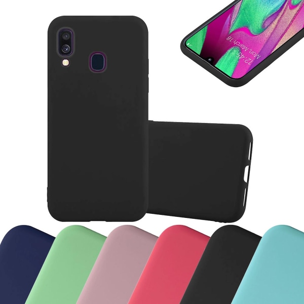 Samsung Galaxy A40 Hülle Handy Cover TPU- case - matta färger CANDY PINK Galaxy A40