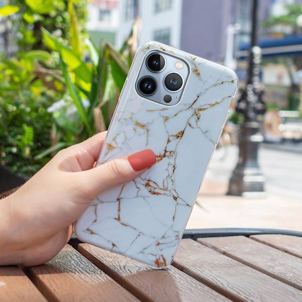 Marble TPU phone case för iPhone 15 Pro White