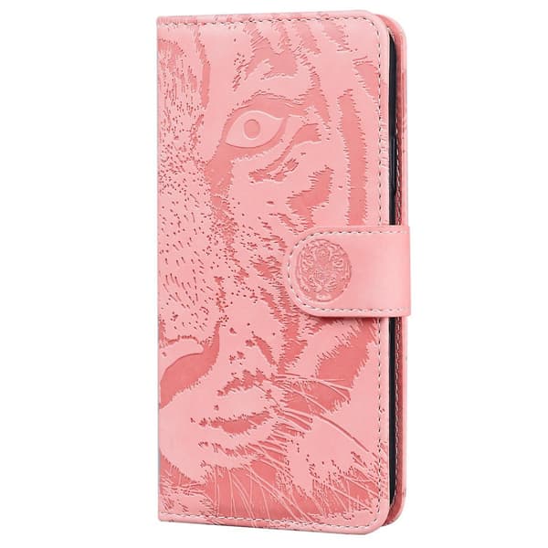 Tiger-präglat case för iPhone 15 Pink