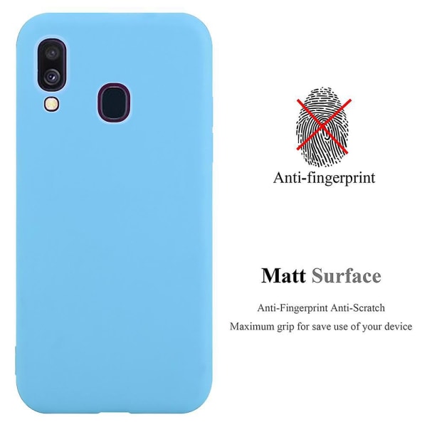 Samsung Galaxy A40 Hülle Handy Cover TPU- case - matta färger CANDY BLUE Galaxy A40