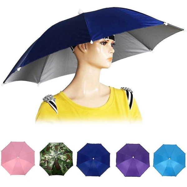 Sunjoy Tech paraplyhatt, 22 tums handsfree cap Anti- cap för vuxna och barn, fiske Golf Trädgårdsskötsel Solskydd utomhus Headwea Pink Open Diameter 65cm
